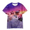 2026 Cross-border Amazon Short Sleeve Cartoon Minecraft 3D Digital Printing Crew Neck Loose Short Sleeve T-Shirt Factory