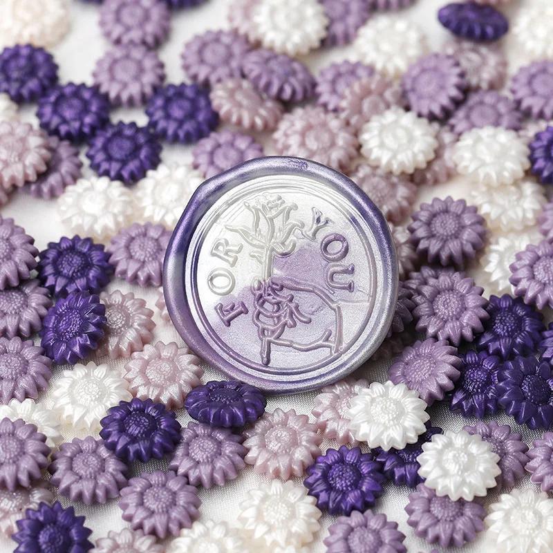 500g Cute Beautiful Mixed Color Sunflower Sealing Wax Particles  for Invitation Envelope Sealing Craft Decoration