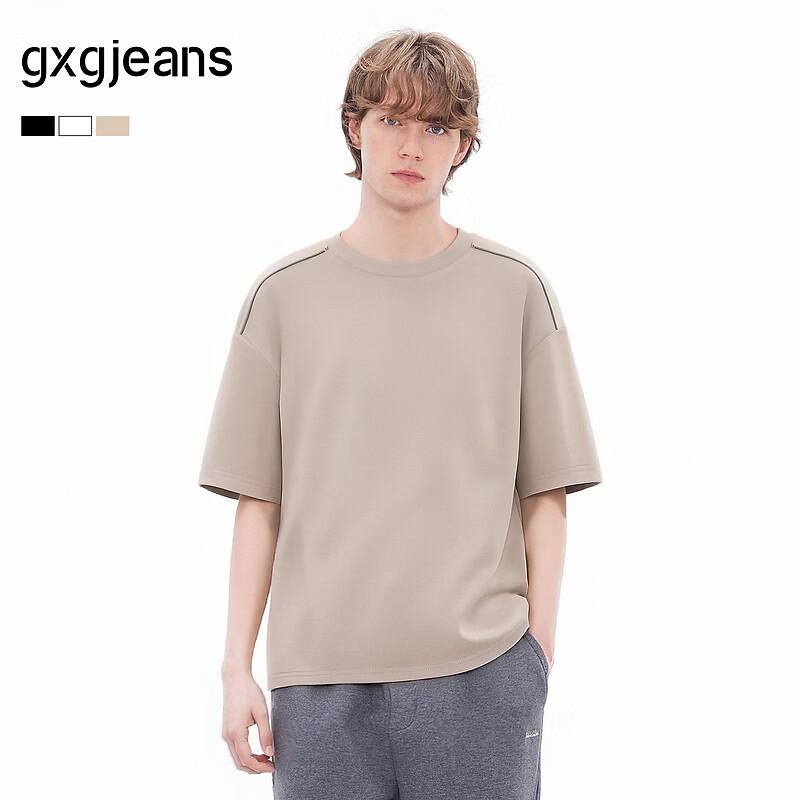 GXGJEANS Men s Loose Fit Shoulder Panel T-Shirt L