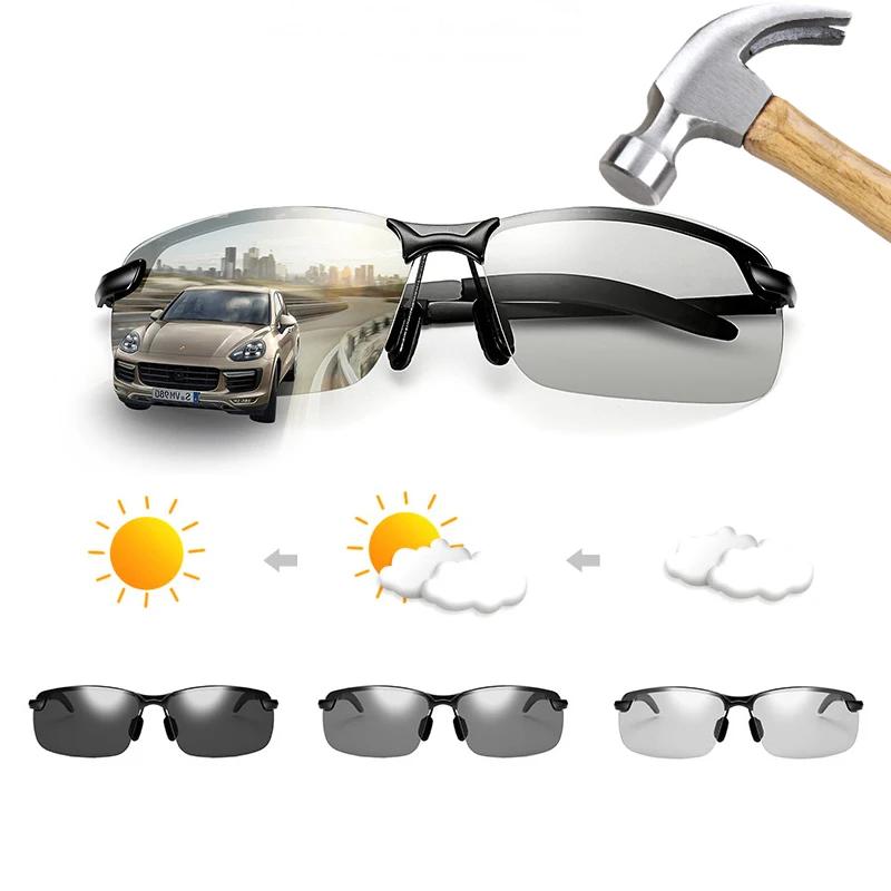 Classical Mens Sunglasses Photochromic Driving Men Change Color Gradient Sun Eyeglasses Day Night Vision Driver's Eyewear