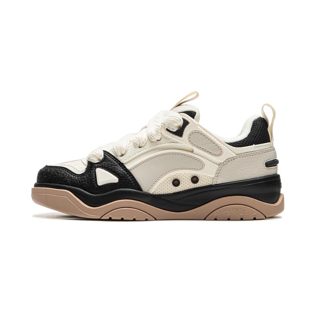 Li Ning Journey 2.0 V2 Casual Fashion Versatile Thick Sole Slimming Bread Shoes Non-Slip Shock Absorbing Height Increasing Low-Top Sneakers AGCU362-1