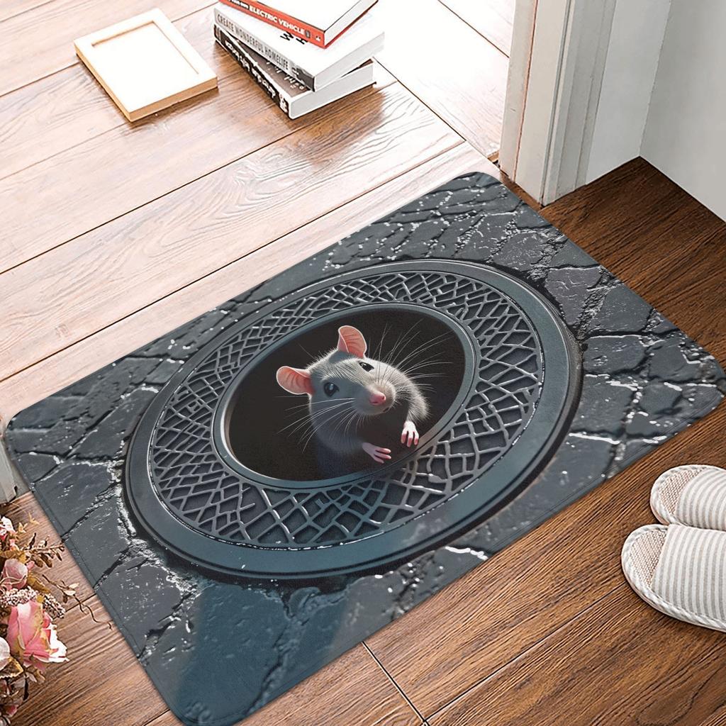 3D Visual Illusion Effect Stone Wall  Doormat Non-Slip Entrance Kitchen Bathroom Floor Door Mats  Garage Carpet Rug