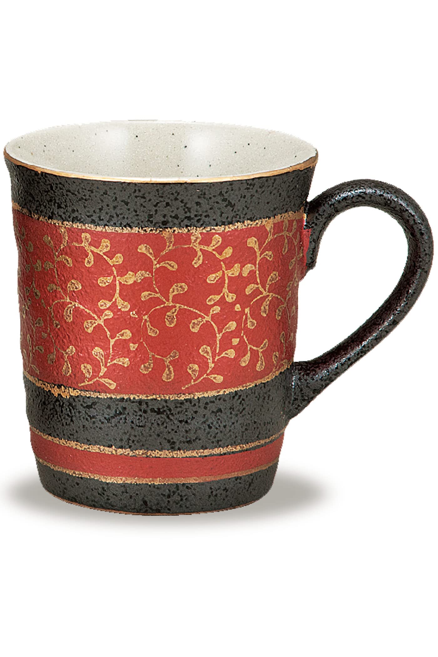 Waza no Kura Stylish Coffee Kutani Ware Mug with Gold Arabesque Red Made in Perfect as a Birthday 60th 70th 77th or 88th Birthday Celebration Gift красный