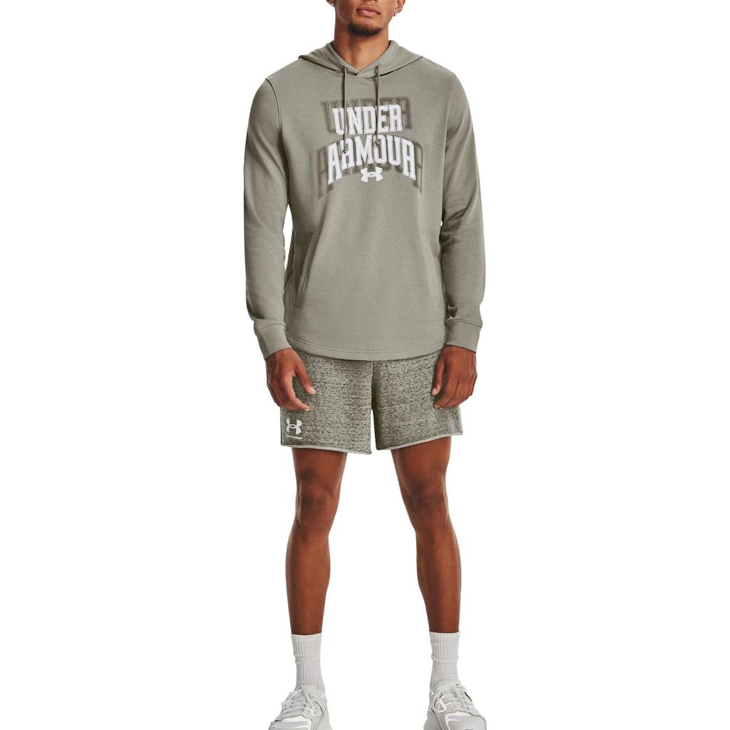 Under Armour American Vintage Letter Hooded Pocket Long Sleeve Sweatshirt Men sweatshirt Gray 1379766-504