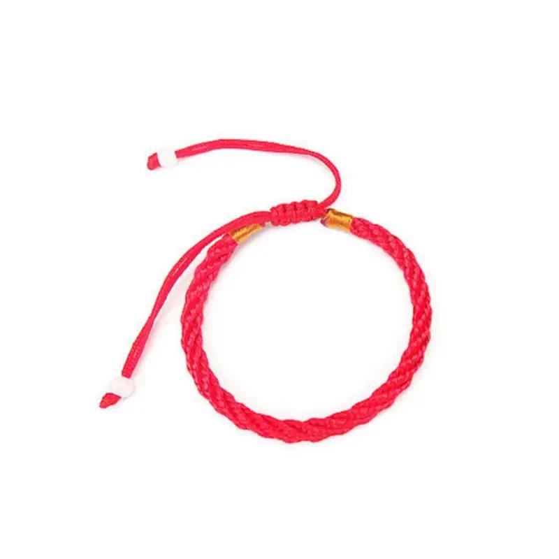 

Регулируемый браслет Узел удачи Плетеный шнурок Наручный браслет Этнический стиль Ручная работа Плетеный Парный Красная веревка Браслет, Зодиак 5PCS
