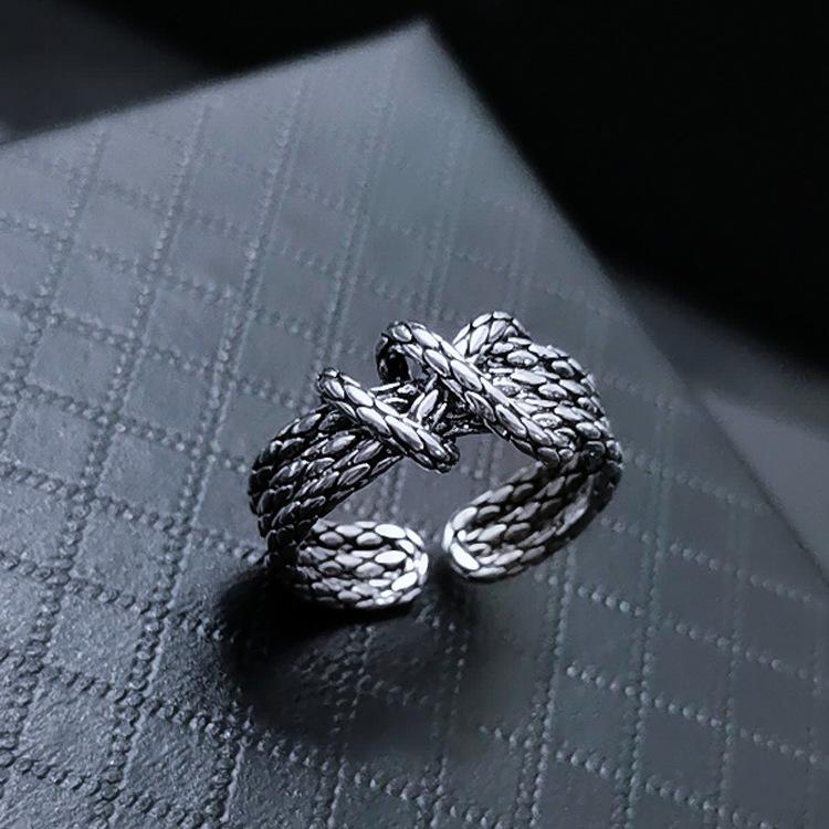 Braided Twist Open Trendy Adjustable Joint Index Finger Ring Simple Fashion Ring
