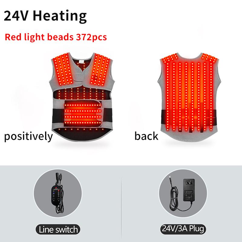 

Durable And Safe Wrap Around Shoulder Back Massage Vest 372 Red Led Beads Shoulder Neck Soreness Lumbar Pain Relief Waist Support For Seniors EU-Plug