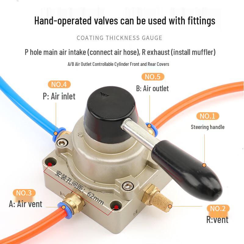 Naistead Pneumatic Manual 3-Position 4-Way Hand Valve