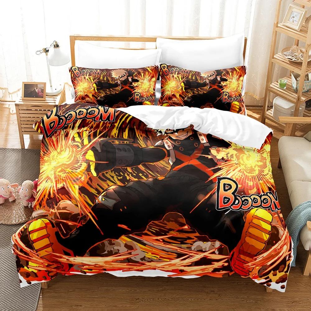 Anime My Hero Academia Bedding Set Duvet Cover Set 2/3pcs Bedding Set Cartoon Youth Kids Girl Boys Student Bedroom Decoration