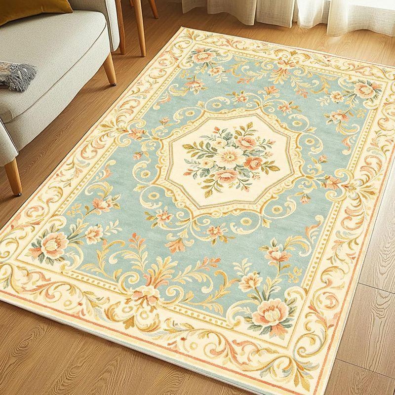 Bohemian Retro Area Rug Stain Resistant Washable Non Slip Floor Carpet for Living Room Bedroom Study French Home Decor
