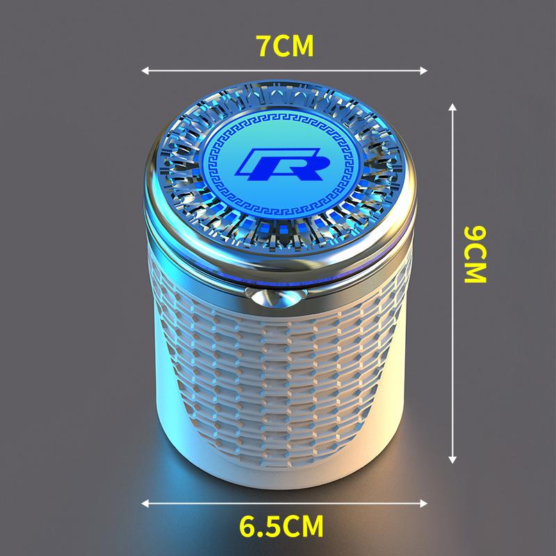 Volkswagen Car LED Ashtray Flame Retardant Ashtray For VW Golf GTI Passat b6 Polo Atmosphere Light CarCigarette Ash Cup keychain zf0