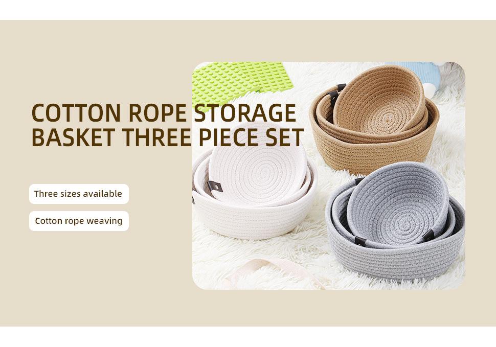 Nordic Cotton Rope Woven Storage Basket - Desktop Organizer for Sundries & Cosmetics