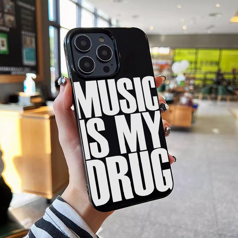 LA MUSICA È IL MIO AMORE Arte Personalizzata Lettera Silicone Morbido Custodia per Telefono Per iPhone 16 15 14 13 12 11 Pro XS XR 7 Plus Copertura Y2K Funda