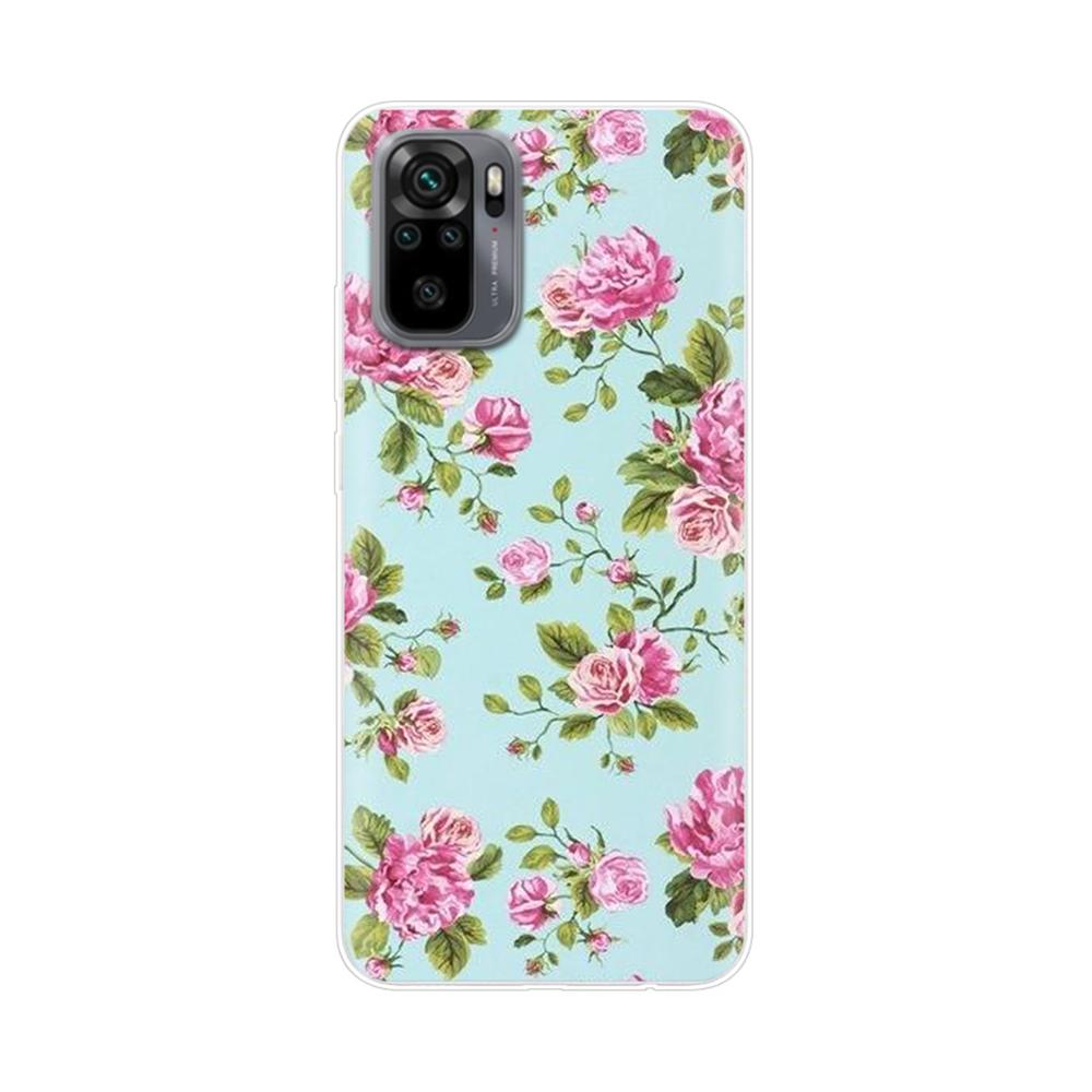 Silikon Blumen Handyhülle Für Xiaomi Redmi Note 10 Hülle 6.43'' Schöne TPU Rückseite Für Xiomi Redmi Note10 Pro Bumper Hüllen