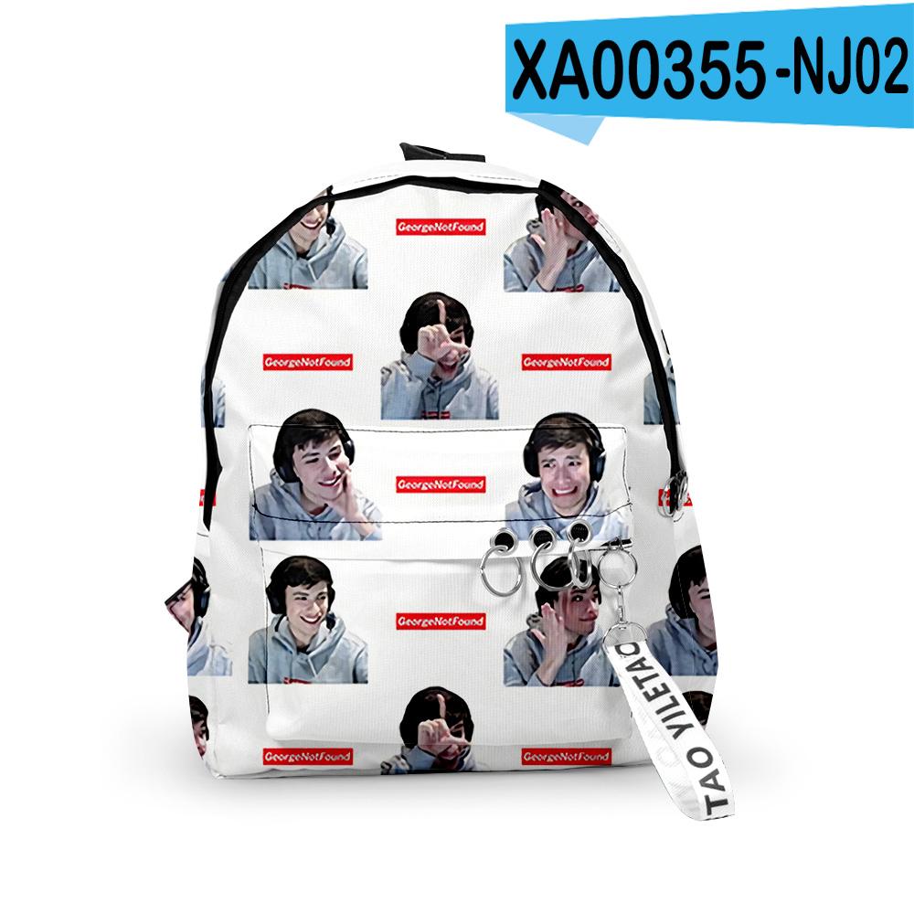 Classic Novelty GeorgeNotFound Backpacks Boys/Girls pupil School Bags 3D Print Keychains Oxford Waterproof Cute Small Backpacks
