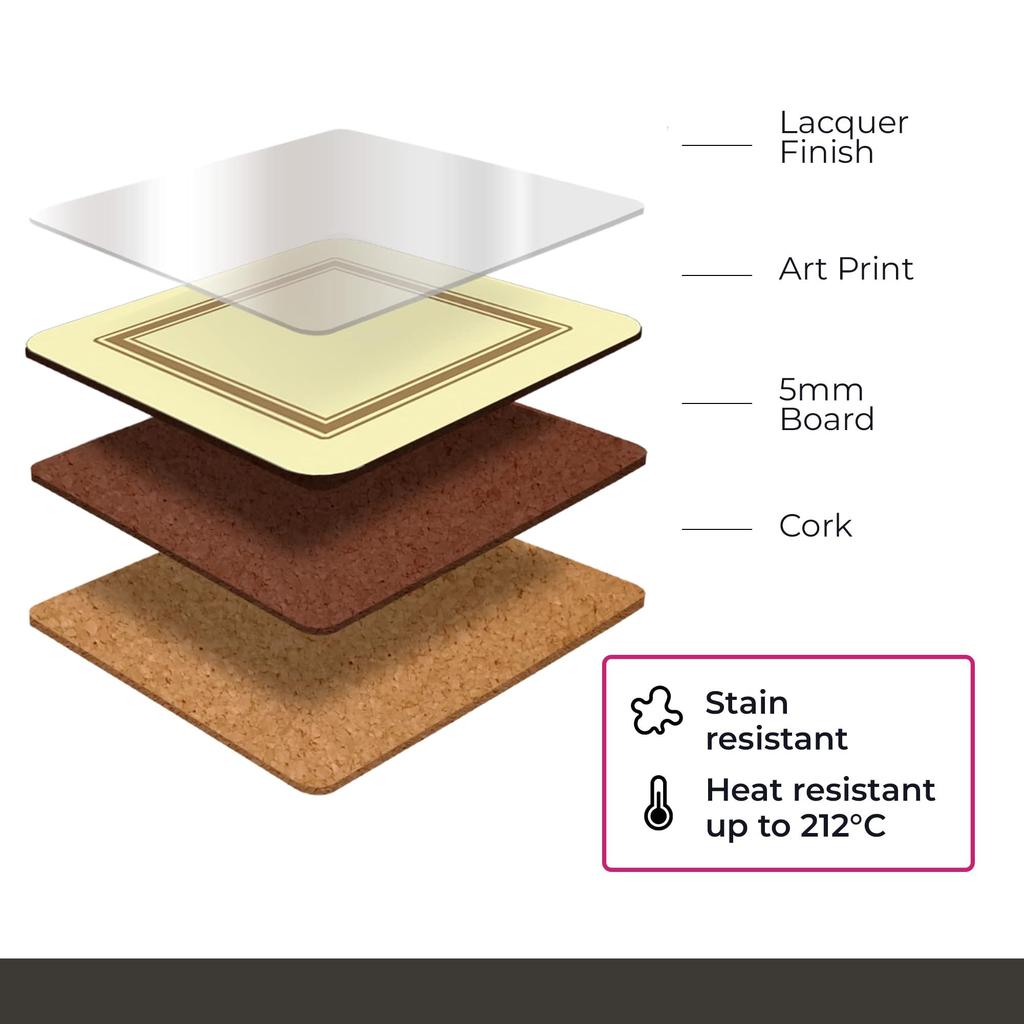 Pimpernel Colorful Breeze Collection Coasters Set of 6 Cork Backboard Heat and Stain Resistant Drink Coasters for Tabletop Protection Measures X