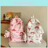 Trendy Lightweight Nylon Backpack For Middle And High School Students In Pink And White