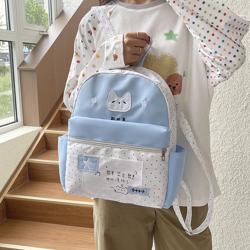 Schoolbag new original design girl backpack floral high value student large capacity college backpack commuter bag