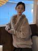 In Stock: Women's Retro V-Neck Batwing Sleeve Knit Sweater with Fur Collar