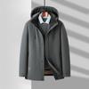 Autumn and Winter Duck Down Unloading Cap Zipper Version Middle-aged Business Warm Down Casual Thick Coat