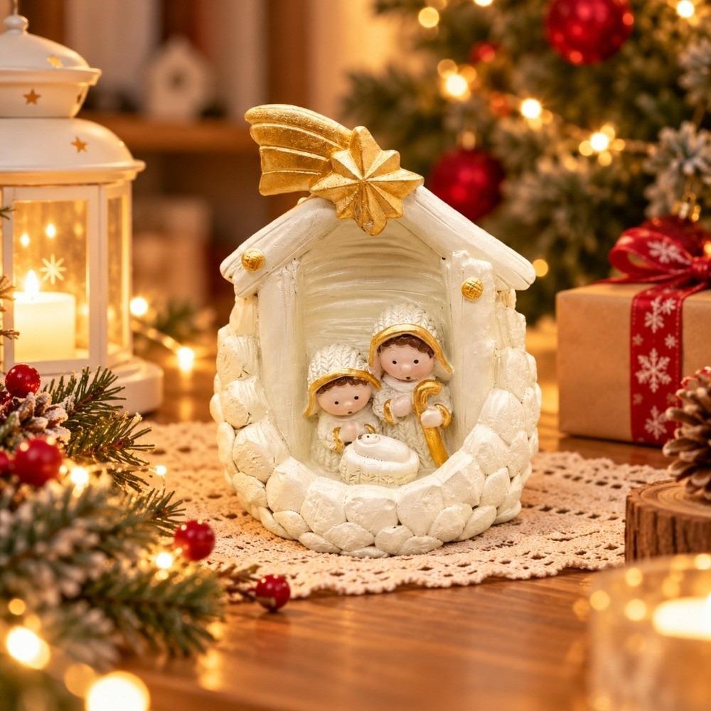 Christian Jesus Christ Family Figurine Xmas Scene Decor Nativity Family Sculpture Church
