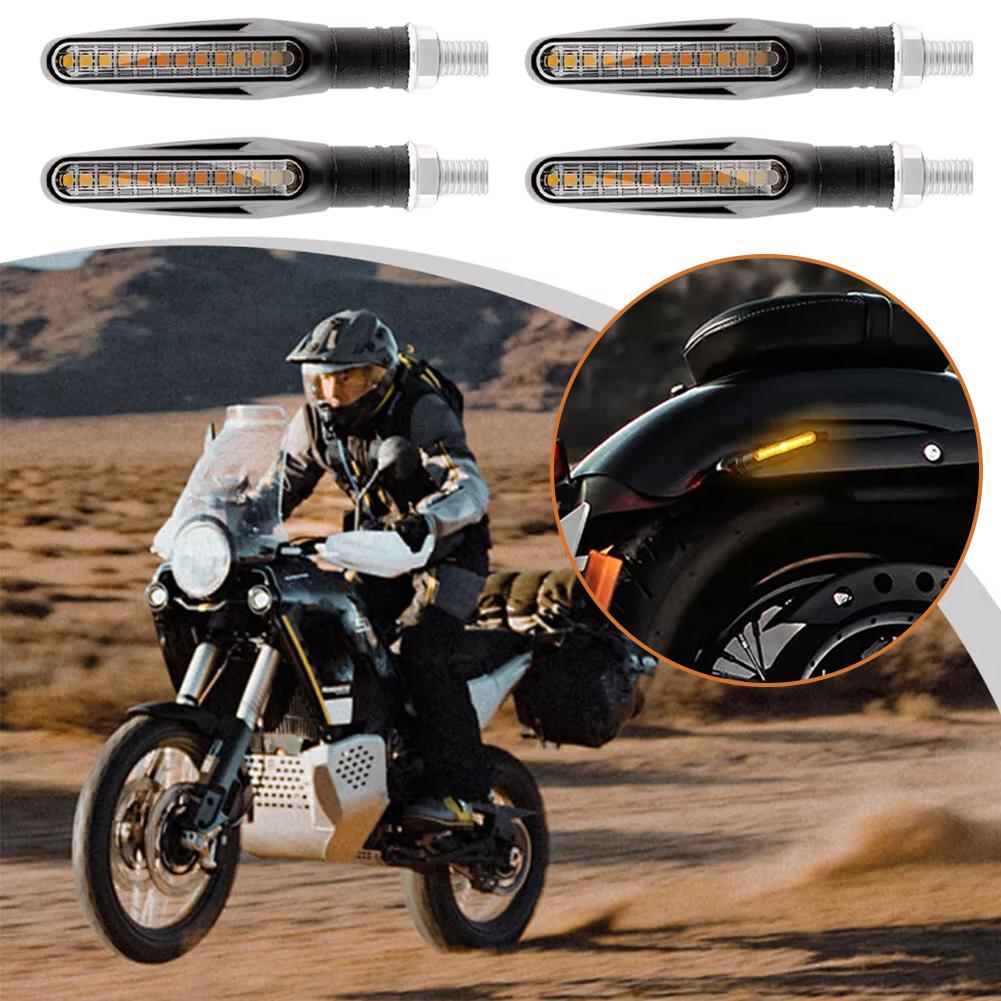 2/4Pcs Motorcycle Turn Signal Lights Universal Motorcycle Motorbike Running Indicators Indicators Turning Lights LED Daytim S4Q0