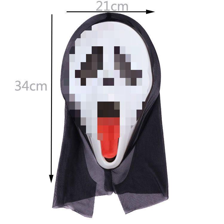 Pullover Ghost Skull Halloween Prank Mask - Shock & Scream Masquerade Face