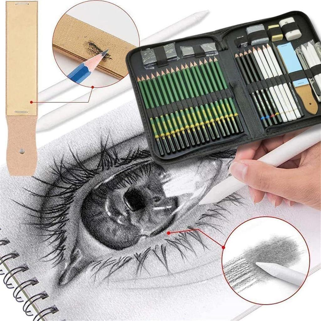 Sketching Set 42 Pieces for Drawing Pencils Sketching Kit for Artists Potrait Professional Graphite Hb Drawing Graphics Set for Sketches