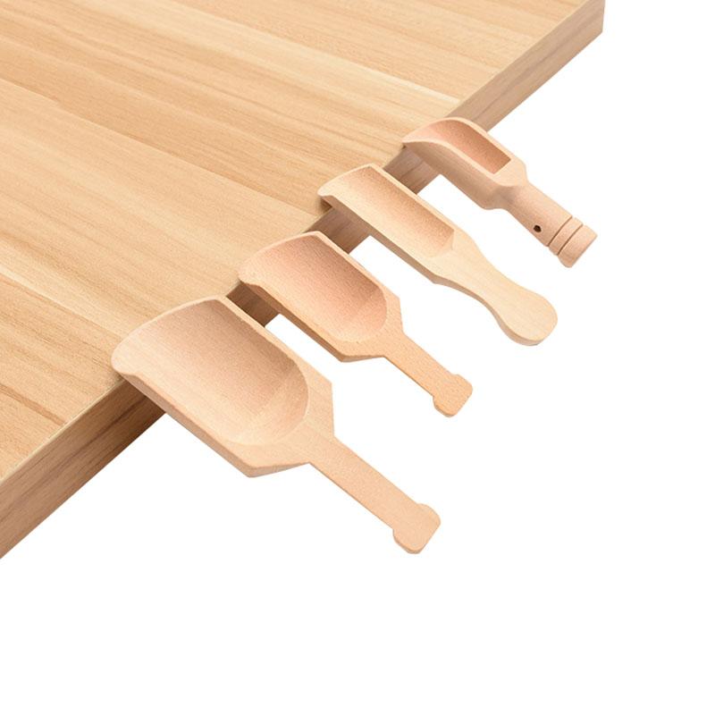 4PC Mini Wooden Tea Coffee Scoops Mini Wood Spoon Shovel Perfect for Seasoning Spices Bath Salt Sugar Kitchen Cooking Tools