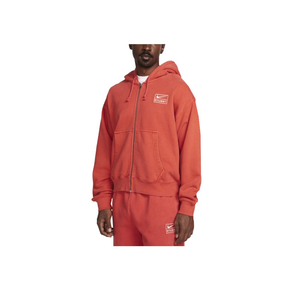 Nike X Stüssy Collaboration Casual Sports Fleece Long Sleeve Hoodie Unisex Hoodies Red FJ9162-642