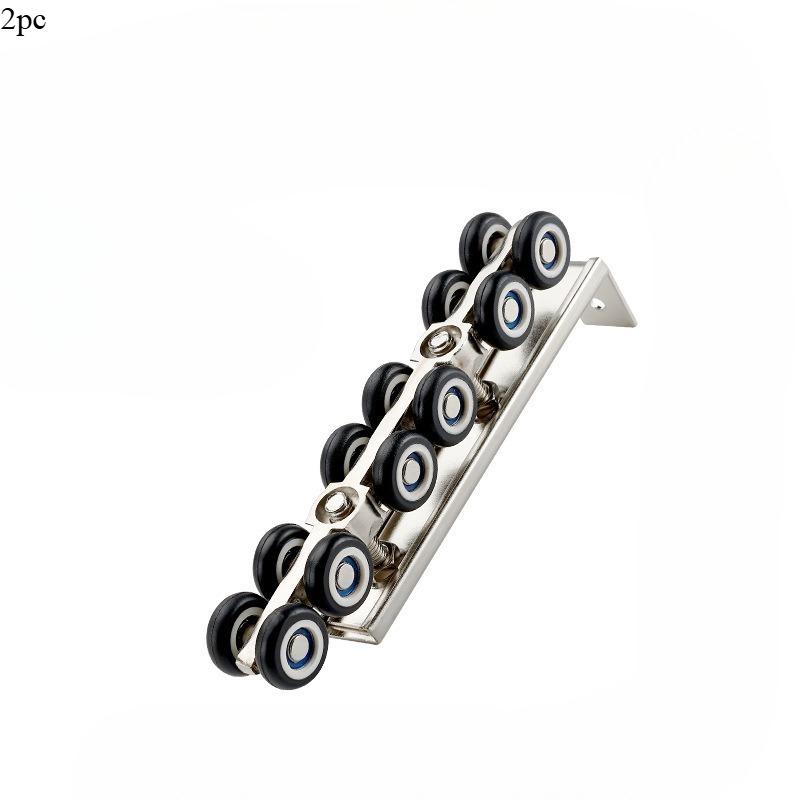 1Pair Sliding Door Pulley Sliding Door Slide Rail Hanging Wheel Silent Glass Wooden Door Track Hanging Rail Pulley Hanging Pulley Balcony Silent