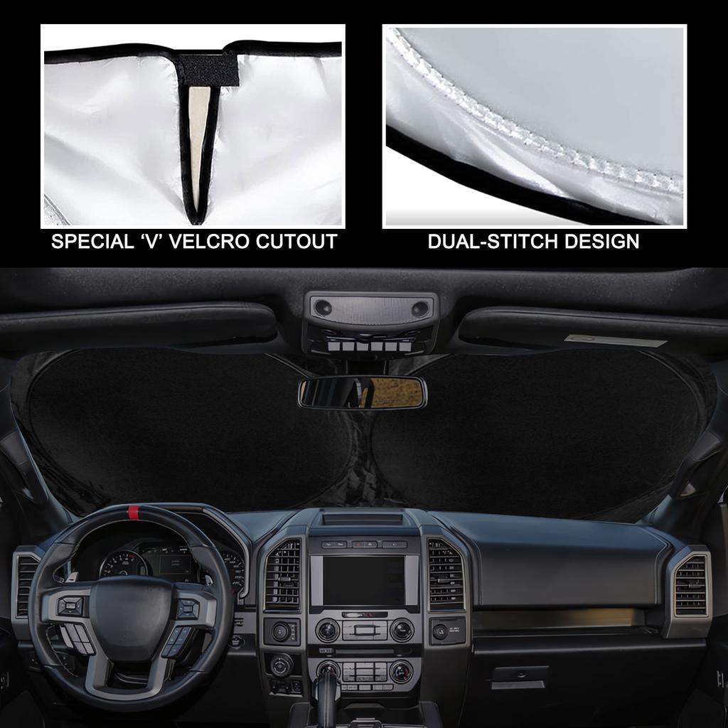 Custom Fit For Ford F150 1998-2014 Truck Windshield Sun Shade Foldable Cover Shield