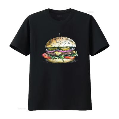 Burger Baby T Shirt Hot Dog Y2K Aesthetic Lover Foodie Summer Cropped for Shirtn Cheeseburger Vintage Washed Versatile Fashion