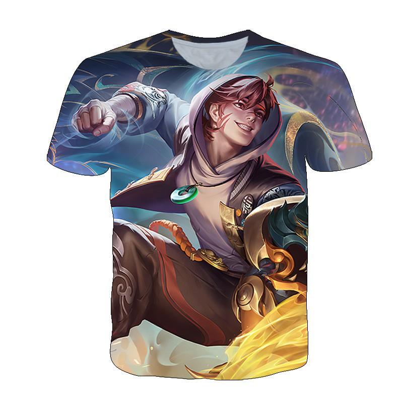 Men Women Gaming T-Shirt With 3D Digital Print Character Design Casual Short Sleeve Tee