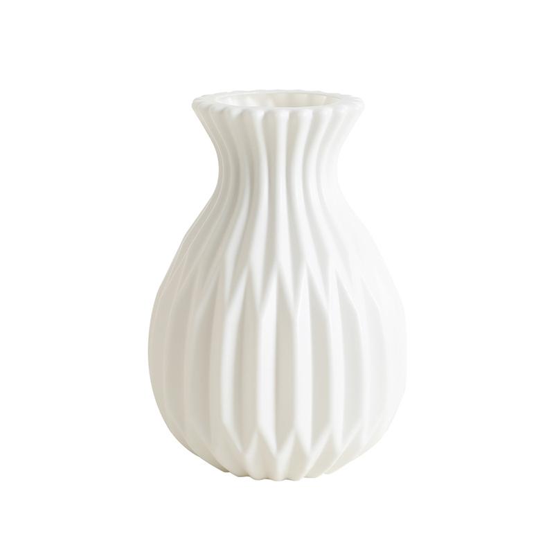 

1Pcs 17CM White Plastic Vase Flower Pot Basket for Home Room Decor Wedding Decoration Ornament Flower Arrangement Accessories