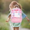 Transparent Backpack PVC Clear Laptop for Teens College Pink Colorful