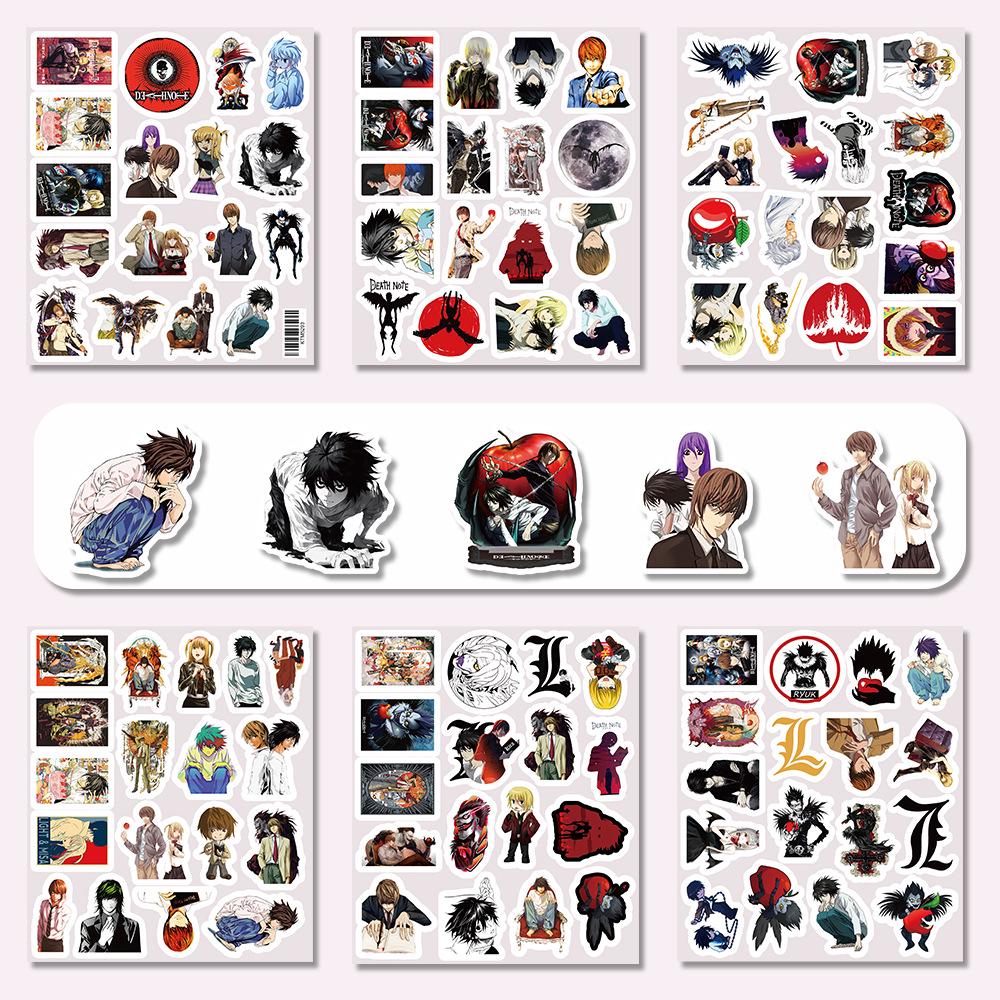 Death Note Anime Stickers: 6 Sheets, 103 Light Yagami Emoticon Stickers, 2D Cartoon Style