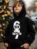 Boys' Autumn And Winter Stylish Fleece-Lined Hoodie with a Hood, Featuring The "SIX SEVEN" Print In a Lo