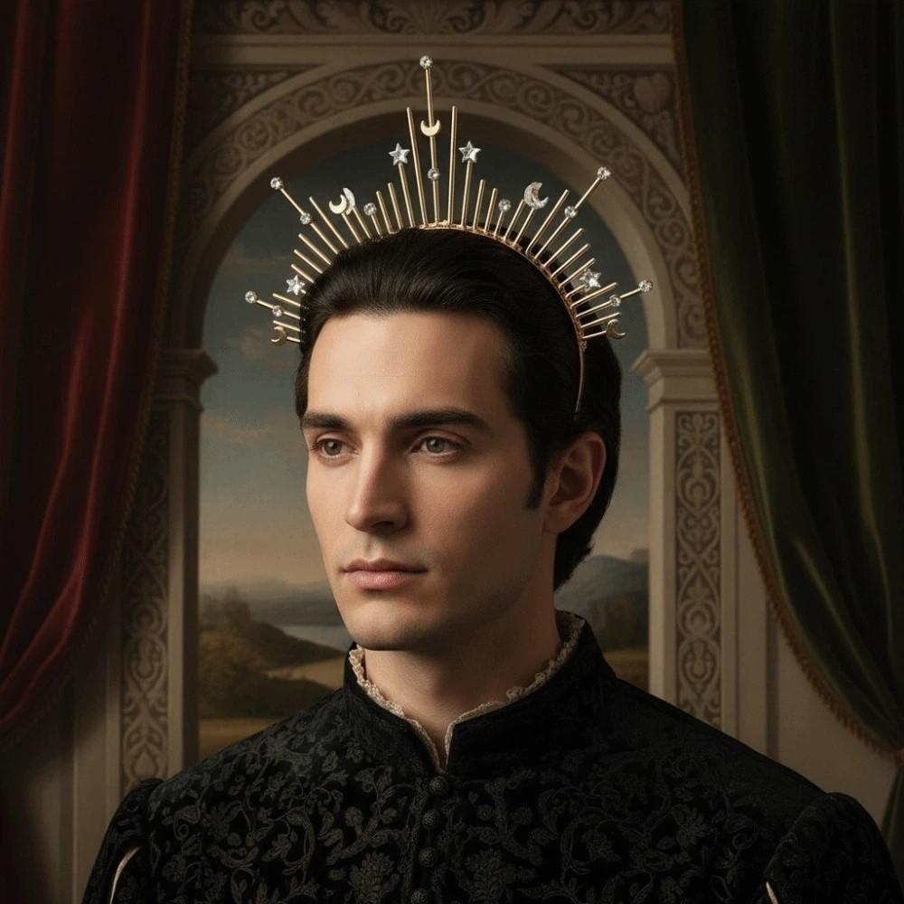 Gothic Spiked Hair Hoop Headpiece Renaissance Cosplay Headband Women Glory Sun Crown  Wedding