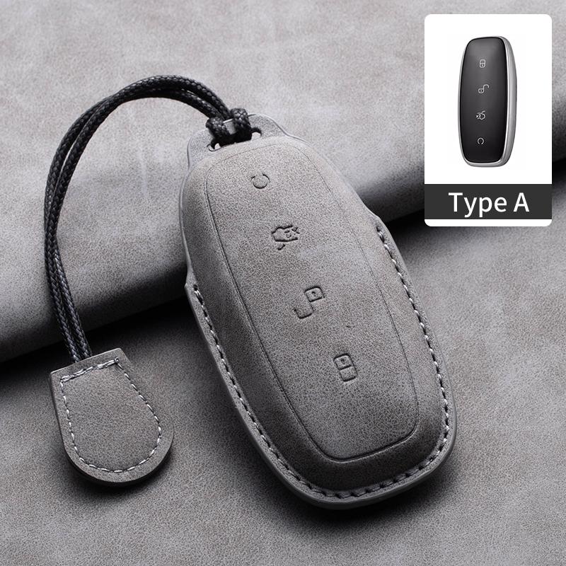 Leather Car Key Case Cover for BYD DENZA D9 2025 for Denza D9 DM-i 2025 2025 Auto Key Fob Shell Car Styling Keychain Accessory