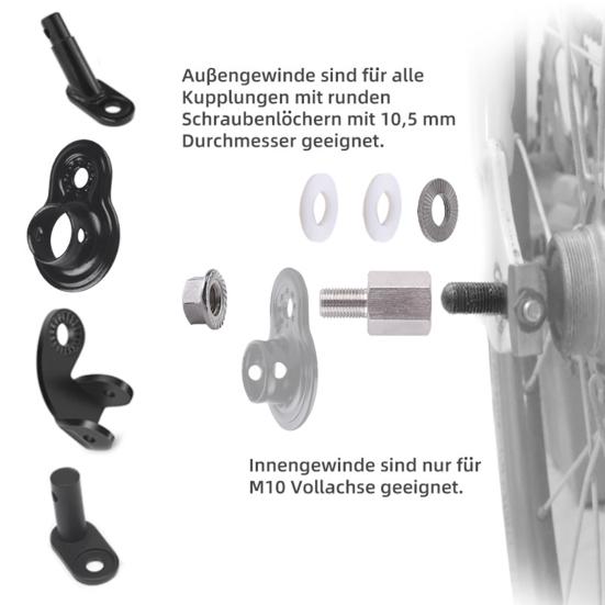 1 Set Bicycle Trailer Head Extension Screws Rustproof Easy Installation Wide Compactible Universal Bicycle Trailer Clutch Adapter Bolts