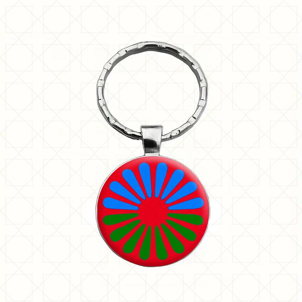

1 шт. Брелок с эмблемой логотипа цыганского флага, прочный, сделай сам, аксессуар для ключей автомобиля, сувенирный подарок для мужчины, женщины