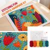 Kit Broderie Punch Needle cu Lână, Set Pătrat DIY pentru Adulți Începători