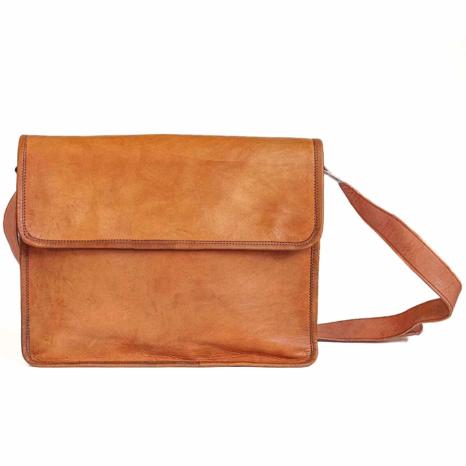 

Сумка-портфель Мужская кожаная Винтажная для ноутбука Мессенджер Ручной работы для ежедневного использования Портфель 11 x 9 x 3 in