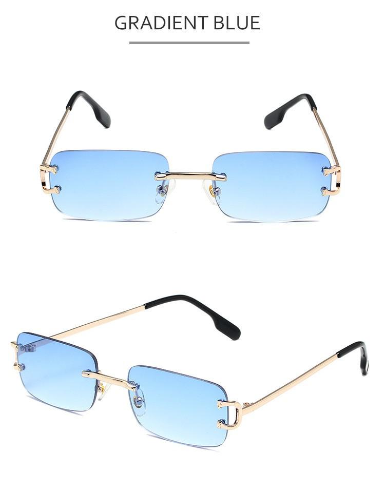 Retro Rimless Square Ocean Lens Sunglasses - Fashionable Cut-Edge Design