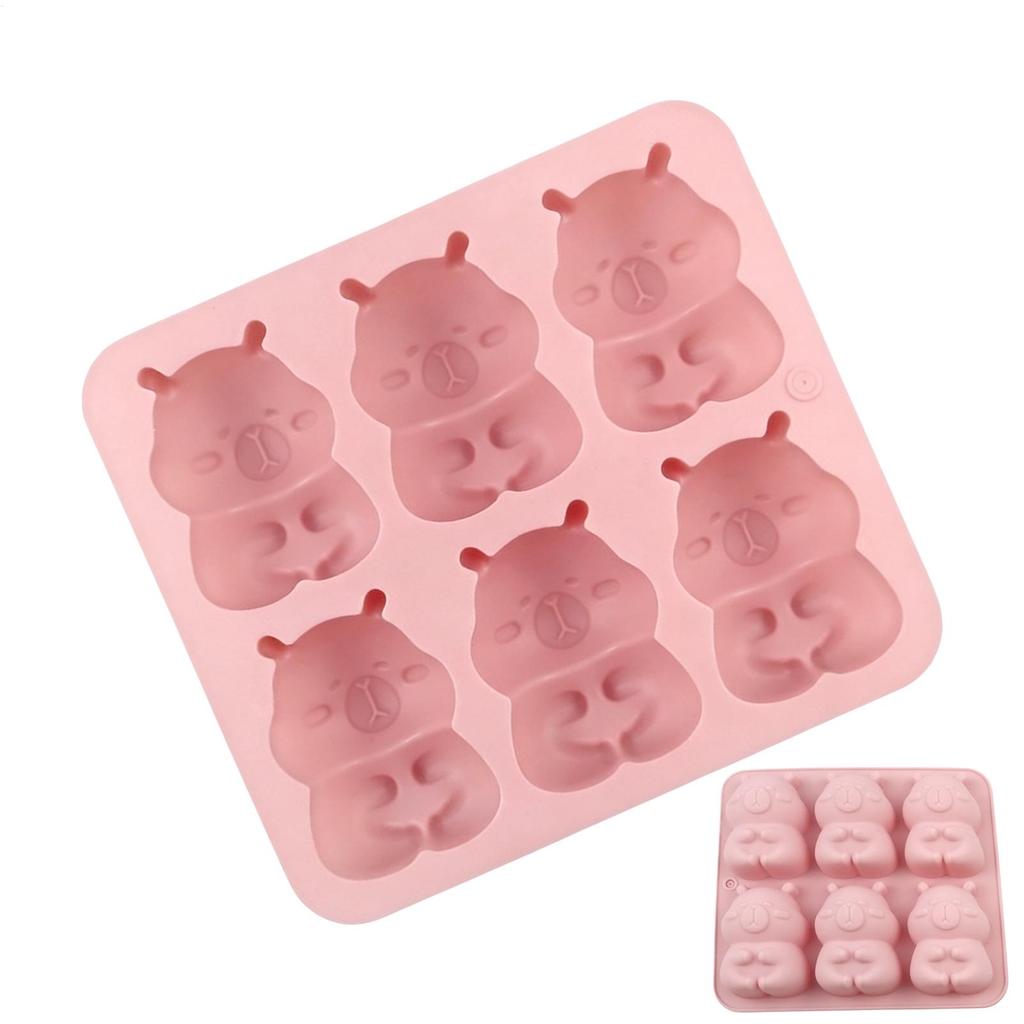 Silicone Ice Molds Capybara Shaped Silicone Mold Cartoon Animal Chocolate Cake Mold Candy Pudding Ice Tray Handmade Soap Mold
