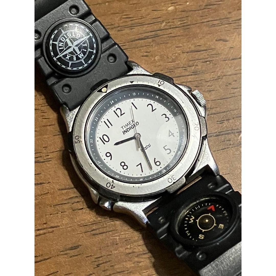[New battery/working item] TIMEX Indiglo wristwatch CR1025 with compass