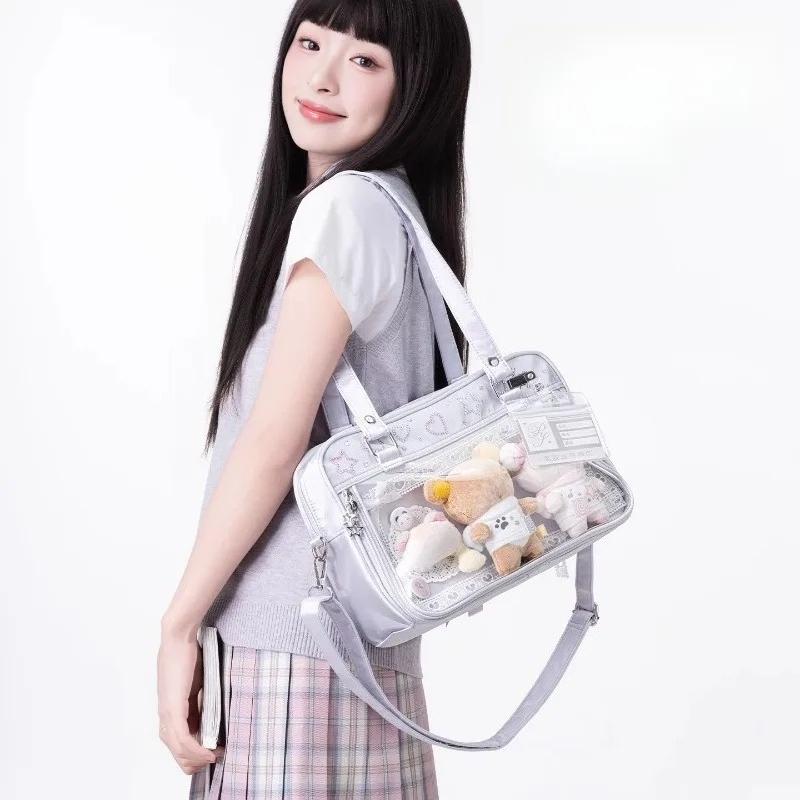 JK Ita Bag Bandage Bow Underarm Sac Femme Japan Style Transparent Bolsos De Mujer Shoulder Bags for Woman Fashionable Bolso