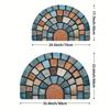 1Pcs Colorful Stone Blocks Half Round Door Mat Non-Slip Washable Floor Mat 2D Flat Semi-Circular Rug for Entryway Hallway Decor