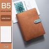 A4 Retro Leder Notizbuch mit Magnetverschluss - Unifarbe, Herausnehmbares kariertes Notizbuch